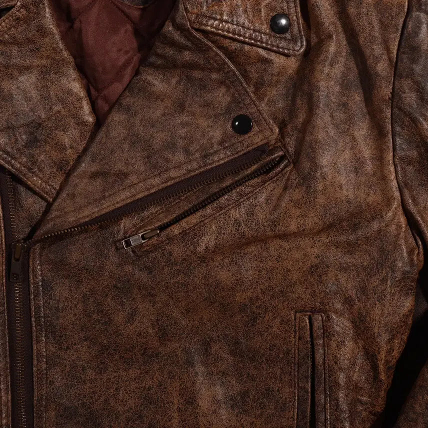 [BUNJANG] Leather Double Rider Jacket C323 / 래더 더블 라이더 자켓 C323