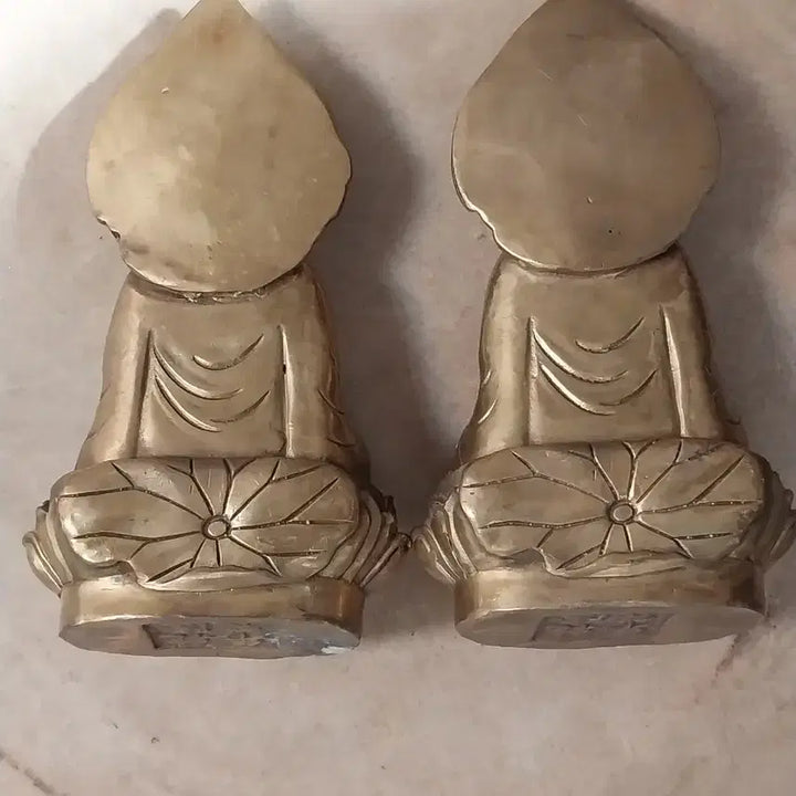 [BUNJANG] Brass Guan Yin Bodhisattva Statue Set (2) / 황동,관세음보살상불상동상2개
