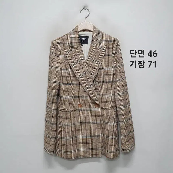 [BUNJANG] Egoist Check Double Brown Jacket / 에고이스트 체크 더블 브라운 자켓