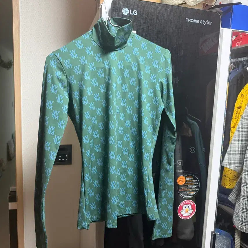 [BUNJANG] Wooyoungmi Green Pattern Turtleneck / 우영미 목폴라 그린패턴 36 새상품