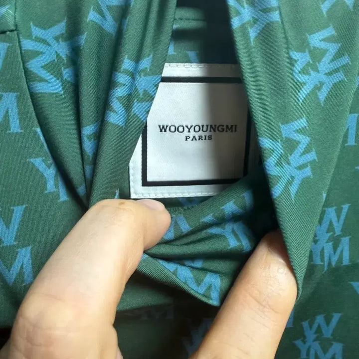 [BUNJANG] Wooyoungmi Green Pattern Turtleneck / 우영미 목폴라 그린패턴 36 새상품
