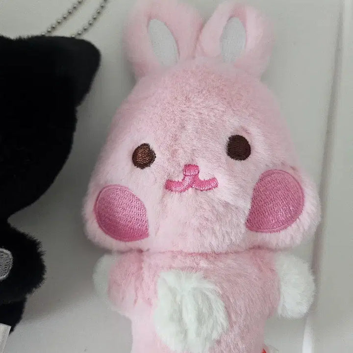 [BUNJANG] Cat and Rabbit Plush Keychain Set / 고양이/토끼 봉제인형 키링 세트