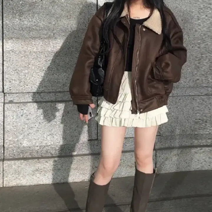 [BUNJANG] ANOTHERONE Chetti Fur Suede Mouton Jacket / 새상품) 애니원모어 체티 퍼 스웨이드무스탕점퍼