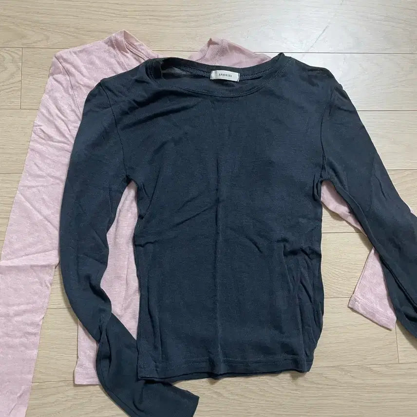 [BUNJANG] Sheer Long Sleeve T-Shirt Set (2 Types) / 시스루긴팔티2종