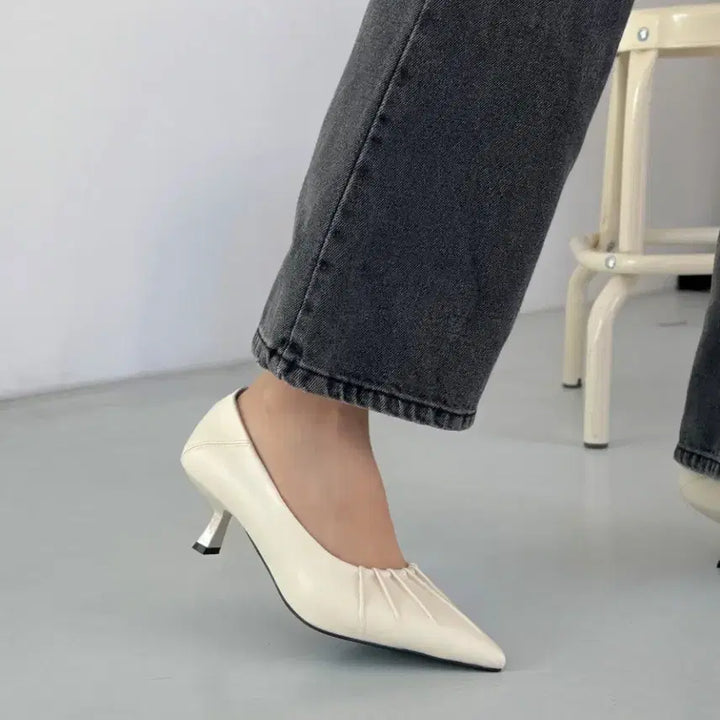 [BUNJANG] Ruching Detail Pointed Toe Heels / 주름힐