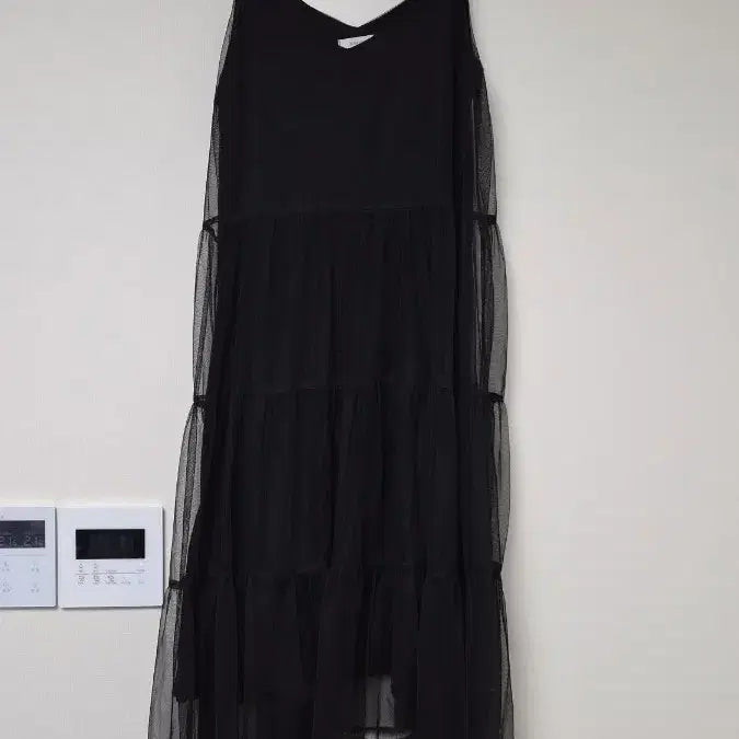 [BUNJANG] Black Mesh Sleeveless Dress / 블랙 망사 민소매 원피스 <새상품>