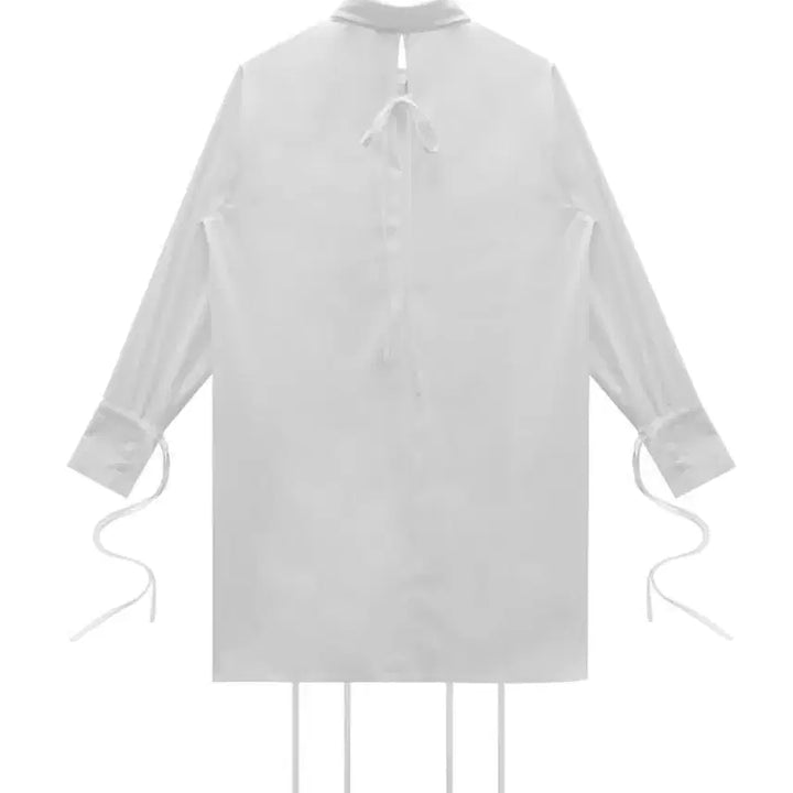 [SOLD OUT] 옷장 정리 트리밍버드 스텝 헴라인 롱 스트랩 셔츠 블랙