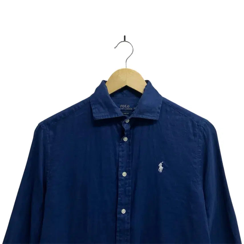 [BUNJANG] Polo Navy Linen Shirt M / 폴로 네이비 린넨셔츠 M