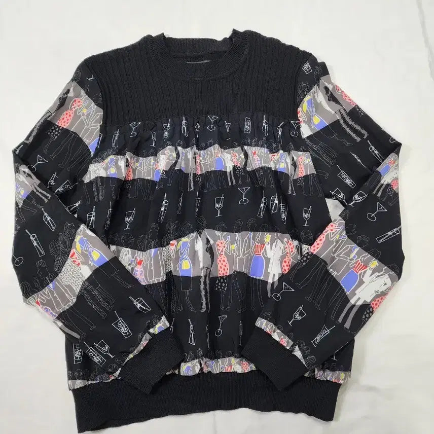 [BUNJANG] Satin Pattern Knit Blouse / (85)샤틴 패턴 니트 블라우스