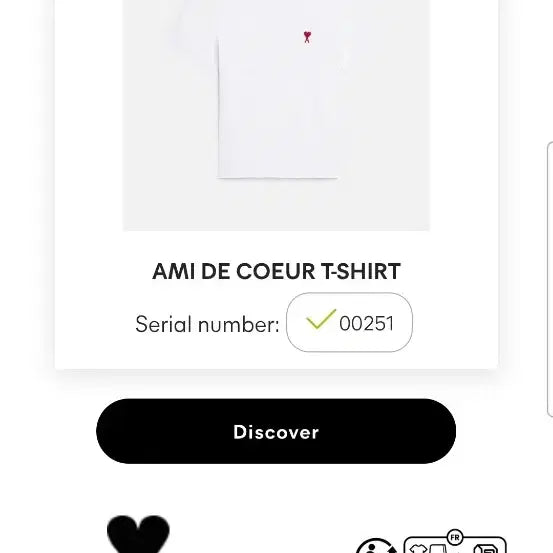 [BUNJANG] Ami T-shirt / 아미 반팔  티셔츠. Ami. 새상품.