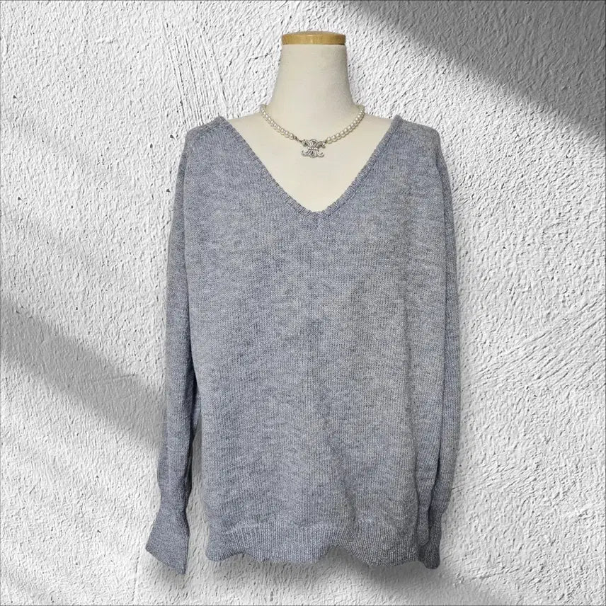 [BUNJANG] V-Neck Knit Sweater / (새제품)  브이넥 니트 빅사이즈.루즈핏.오버핏