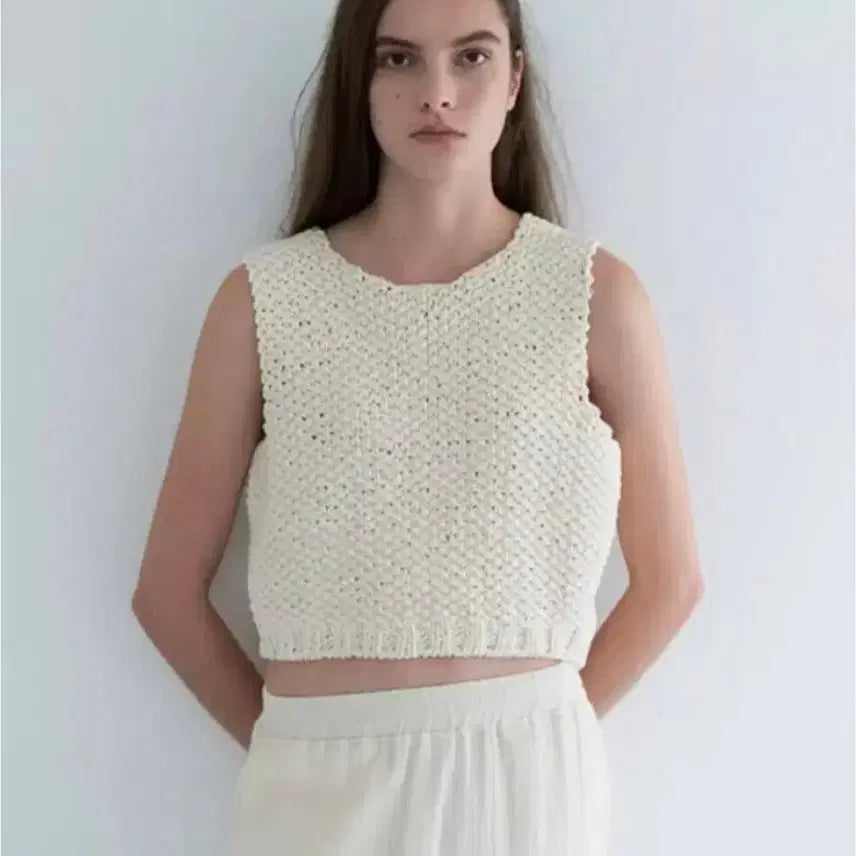 [BUNJANG] Le17September Handmade Crop Knit Vest / 새제품 르17셉템버 핸드메이드 크롭 니트 베스트