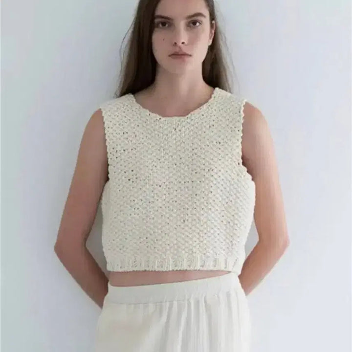 [BUNJANG] Le17September Handmade Crop Knit Vest / 새제품 르17셉템버 핸드메이드 크롭 니트 베스트