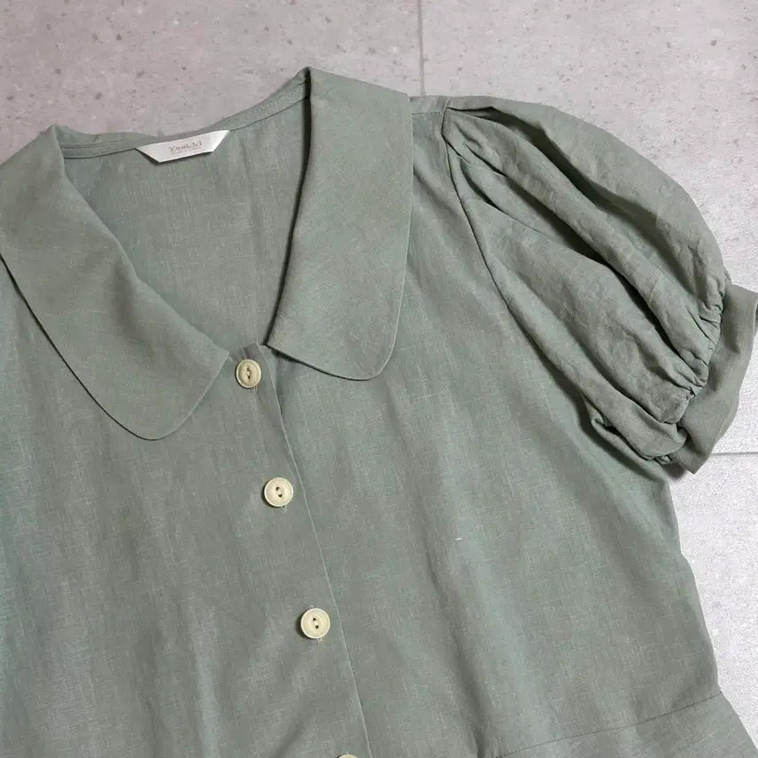 [BUNJANG] KARA Puff Sleeve Blouse / 카라 퍼프 블라우스 민트