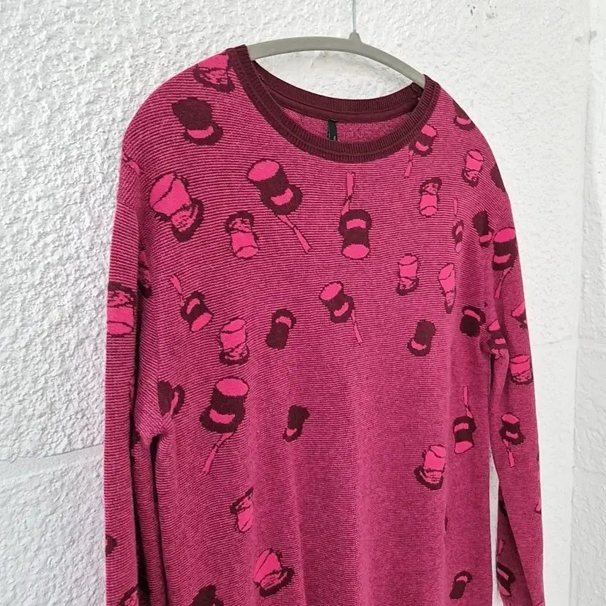 [BUNJANG] Benetton Long Knit Sweater / 베네통 롱 니트 핑크