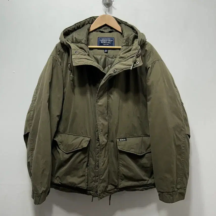 [BUNJANG] WHO.AU Khaki Hooded Field Jacket / WHO.AU 후아유 후드 야상 점퍼 카키 XL