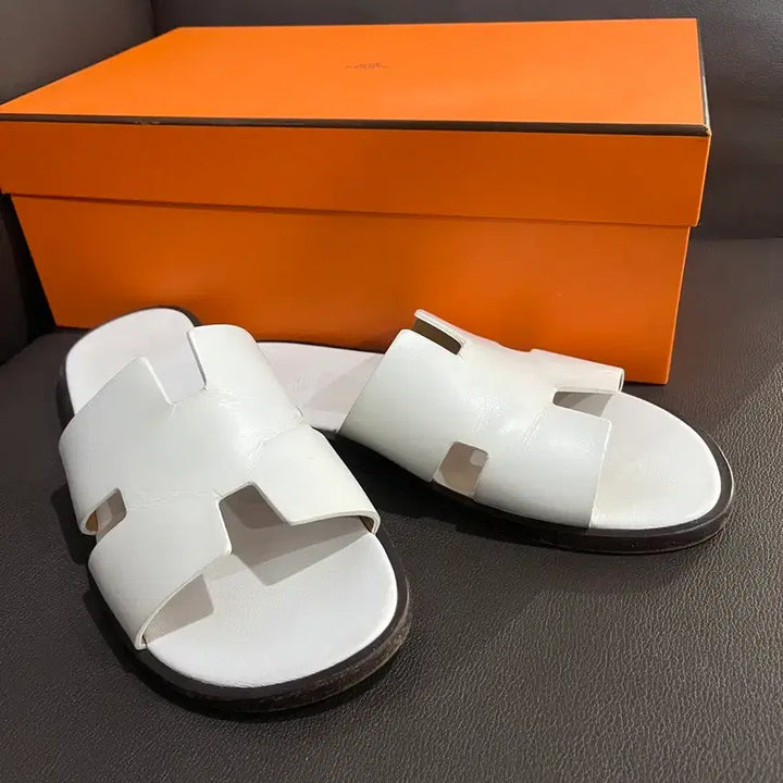 [BUNJANG] Hermes Izmir 42 White Slippers / 에르메스 이즈미르 42사이즈 화이트