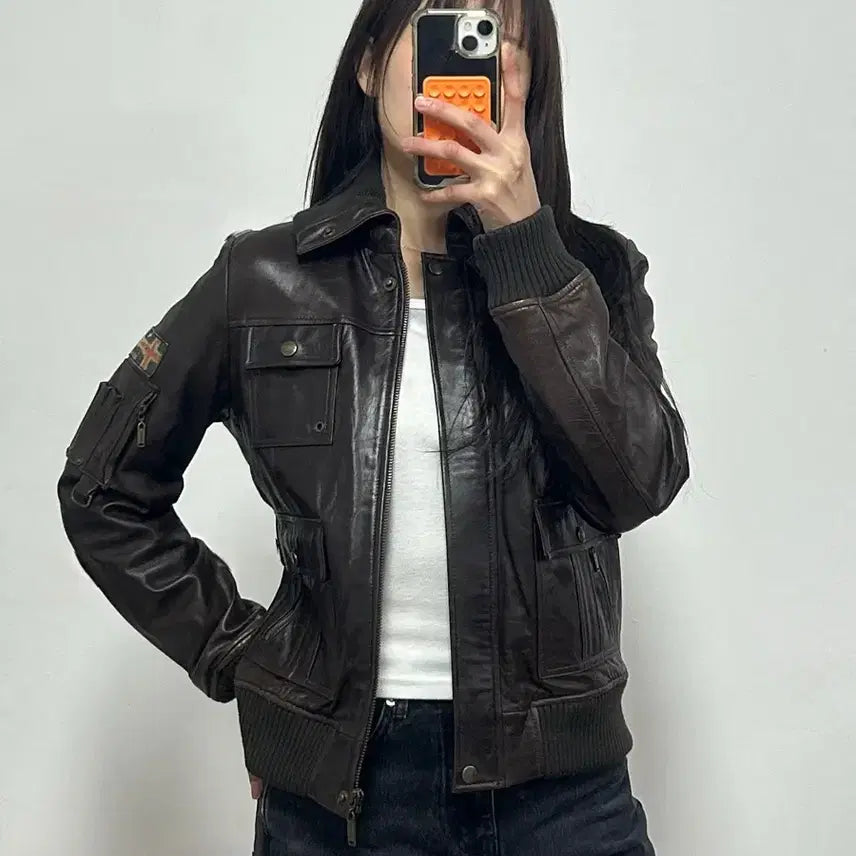 [BUNJANG] KOOLHAAS Leather Bomber Jacket Dark Brown / KOOLHAAS 가죽 봄버 자켓 다크브라운