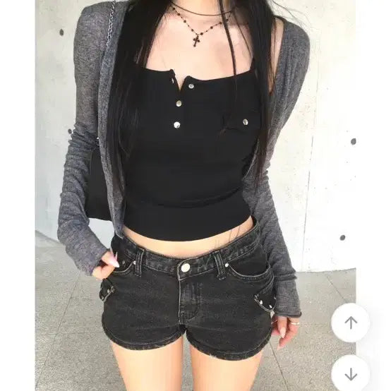 [BUNJANG] Avely Tank Top and Cardigan Set / 에이블리 나시 가디건 세트