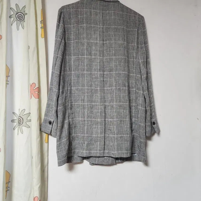 [BUNJANG] Plastic Island Check Double Jacket (S) / 플라스틱아일랜드 마 체크 더블 자켓S