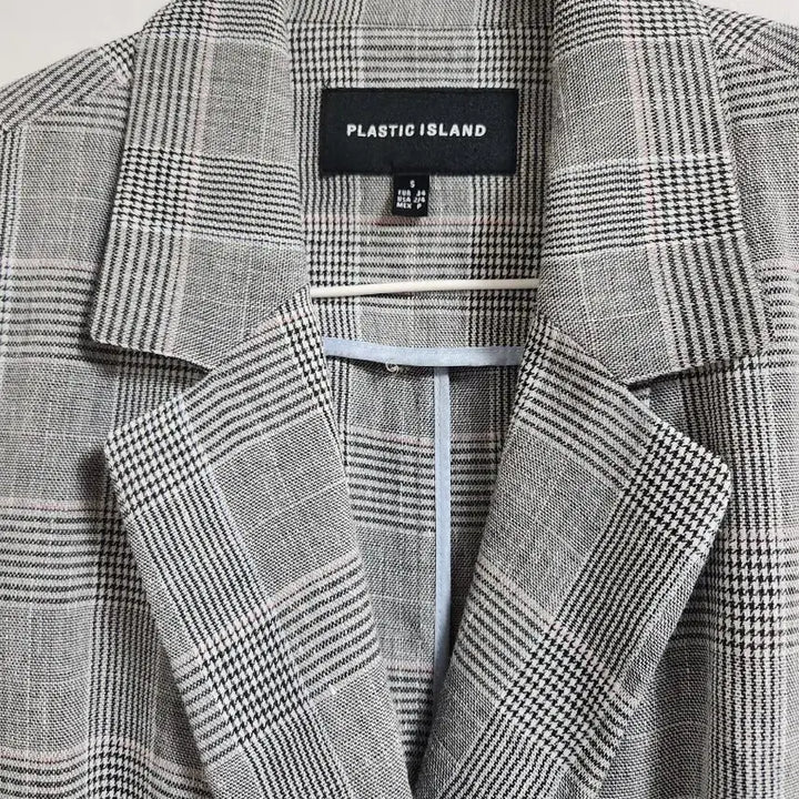 [BUNJANG] Plastic Island Check Double Jacket (S) / 플라스틱아일랜드 마 체크 더블 자켓S