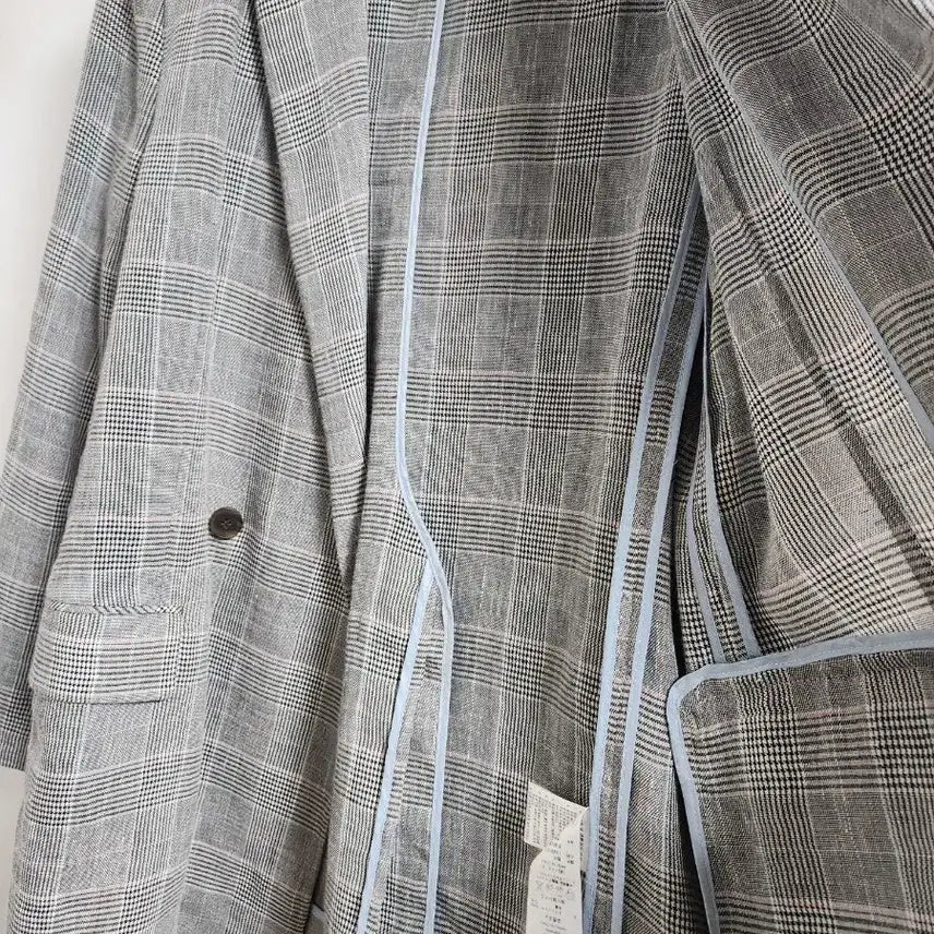 [BUNJANG] Plastic Island Check Double Jacket (S) / 플라스틱아일랜드 마 체크 더블 자켓S