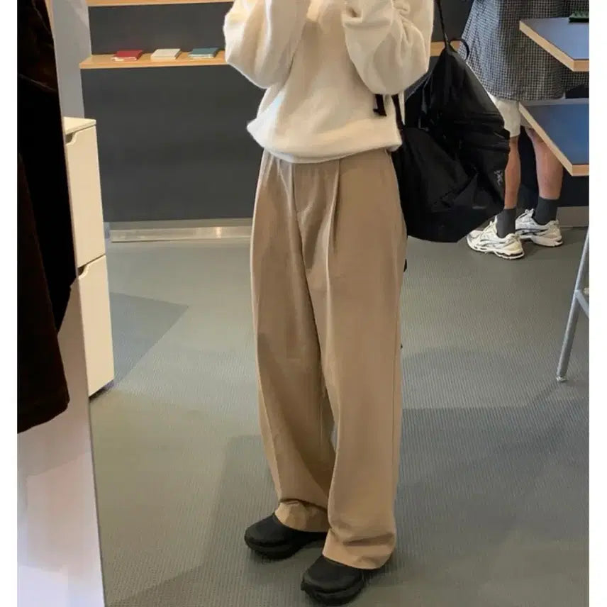 [SOLD OUT] 가격안내림/ 필링스 핀턱팬츠 지그재그 데일리룩