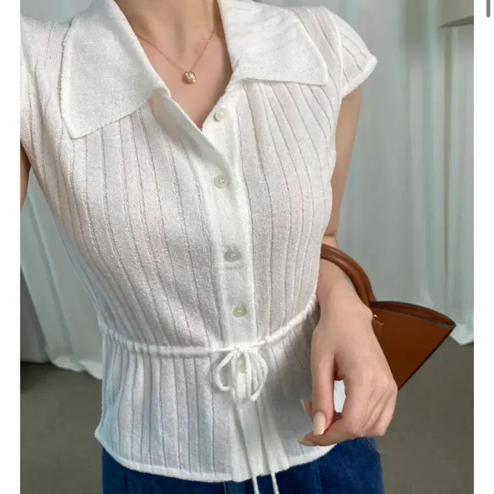 [BUNJANG] Kara Cap Sleeve Knit - Free Size / (새상품) 카라 캡 소매니트