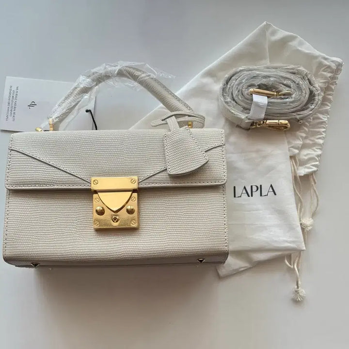 [BUNJANG] Lapla Minimi Bag Cream Leather / 라플라 미니미백 가방 크림 새상품 풀구성
