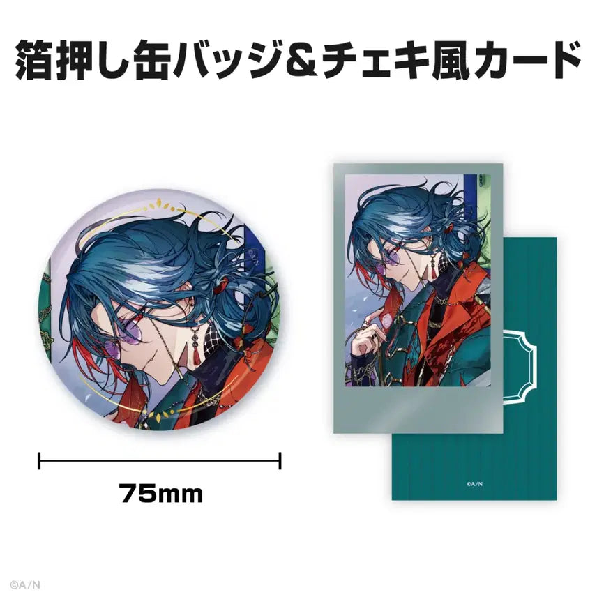 [BUNJANG] Nijisanji JP Kaisei 2025 Birthday Can Badge &amp; Cheki Set / 니지산지 JP 3SKM 카이세이 2025 생일 캔뱃지 세트 이타백 판매