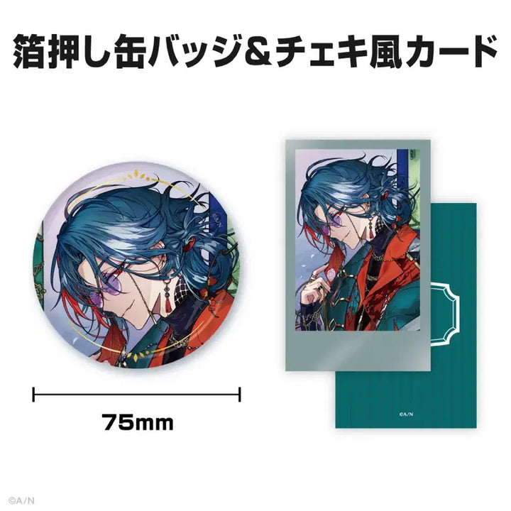 [BUNJANG] Nijisanji JP Kaisei 2025 Birthday Can Badge &amp; Cheki Set / 니지산지 JP 3SKM 카이세이 2025 생일 캔뱃지 세트 이타백 판매
