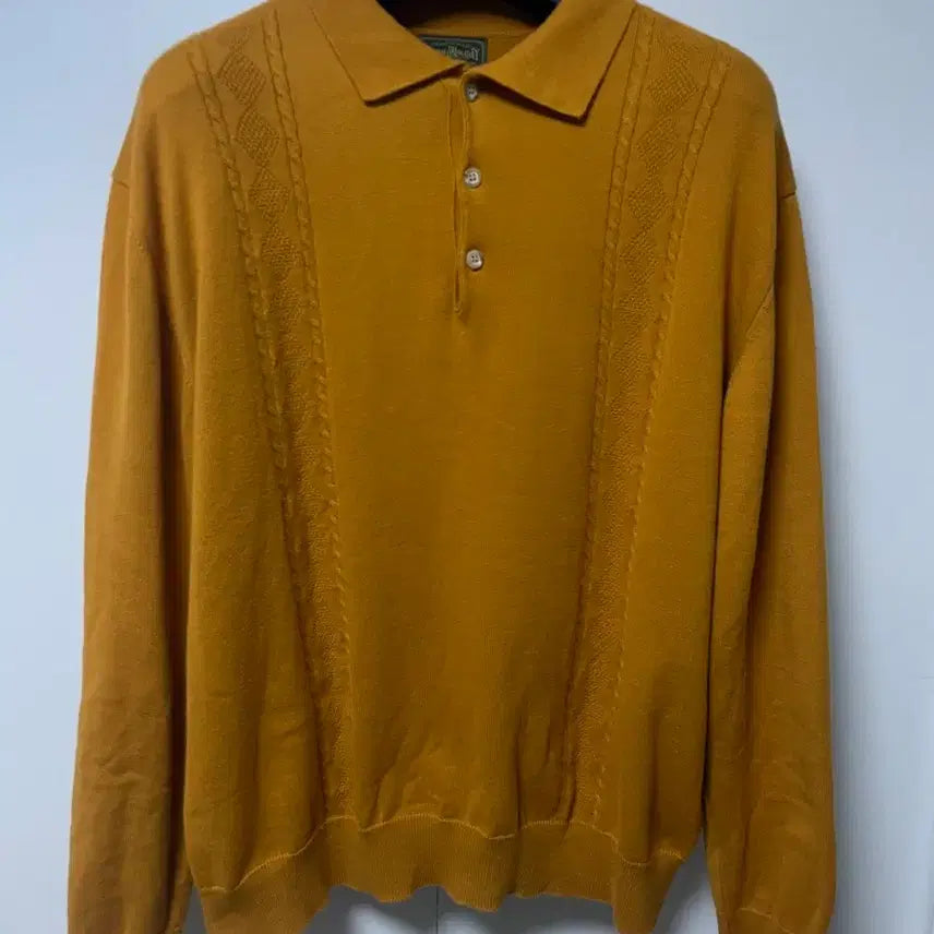 [BUNJANG] Boogie Holiday Collar Knit Mustard L / 부기홀리데이 카라 니트