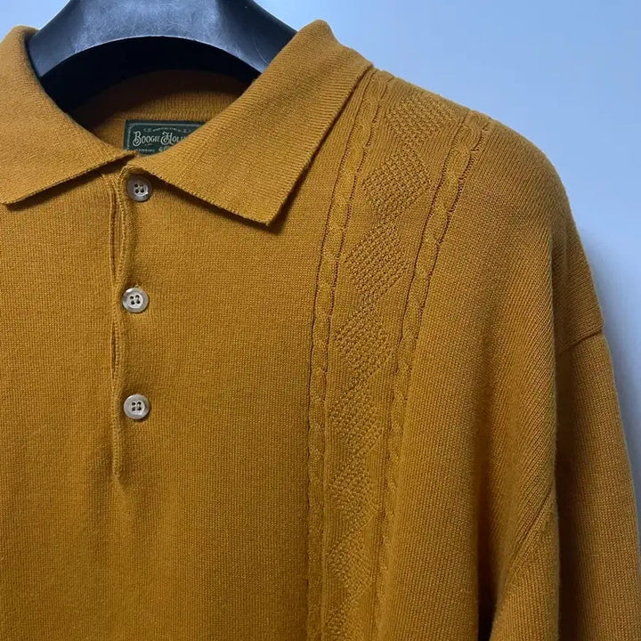 [BUNJANG] Boogie Holiday Collar Knit Mustard L / 부기홀리데이 카라 니트