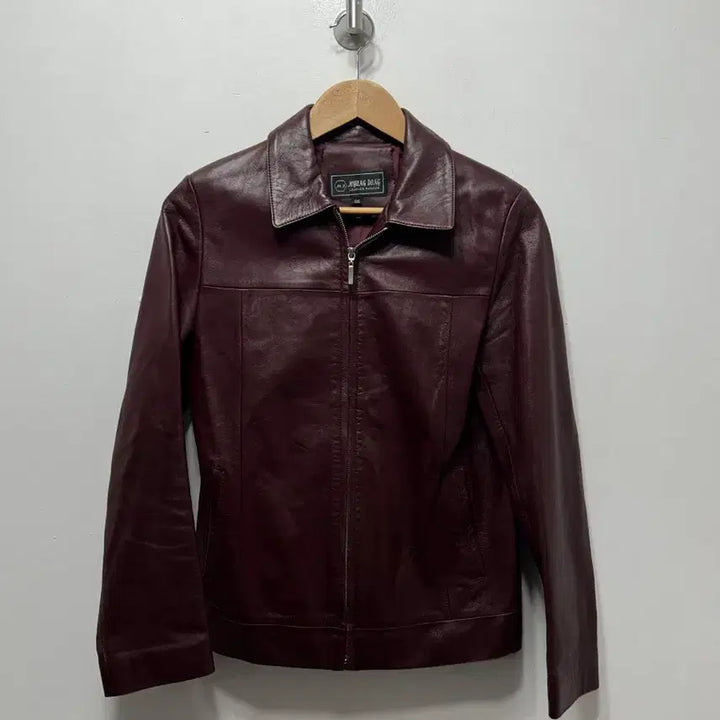 [BUNJANG] Leather Jacket Burgundy 66 Size / 여성  양가죽 자켓 버건디 66사이즈