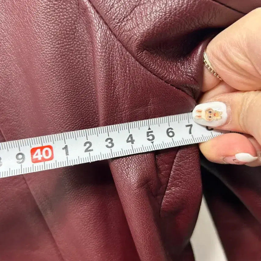 [BUNJANG] Leather Jacket Burgundy 66 Size / 여성  양가죽 자켓 버건디 66사이즈