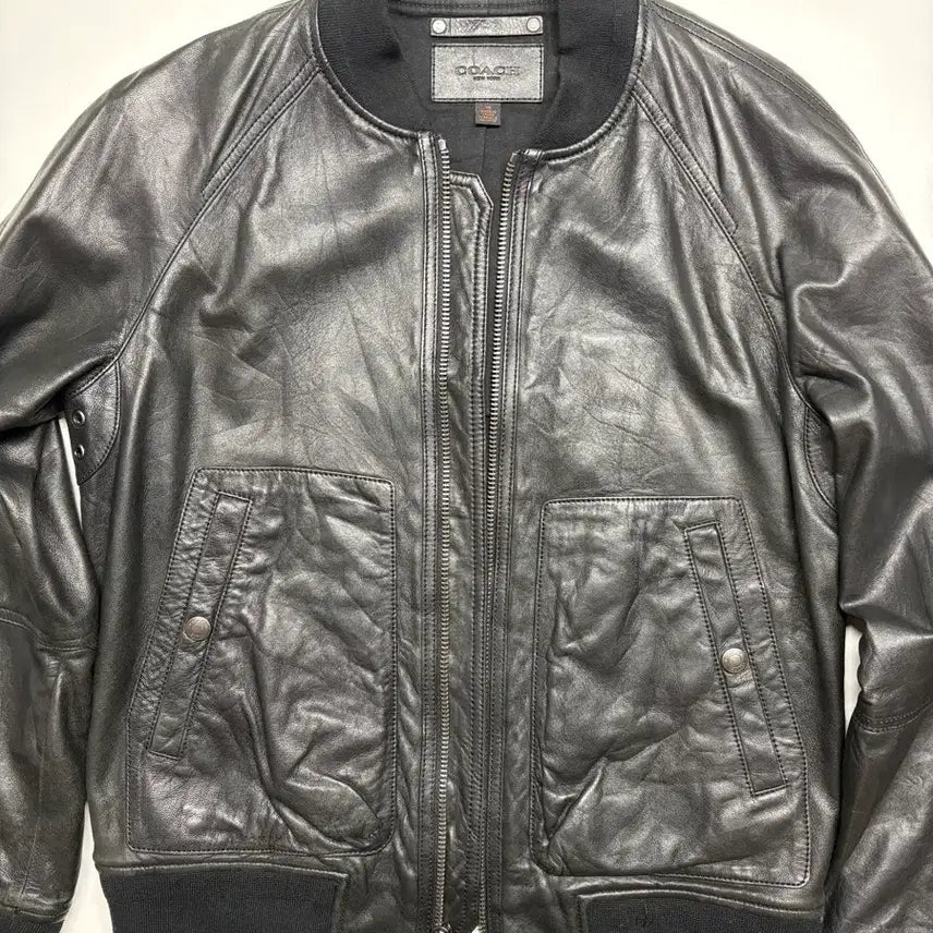 [BUNJANG] Coach 14AW Leather Bomber Jacket / 코치 14aw 레더 봄버 자켓