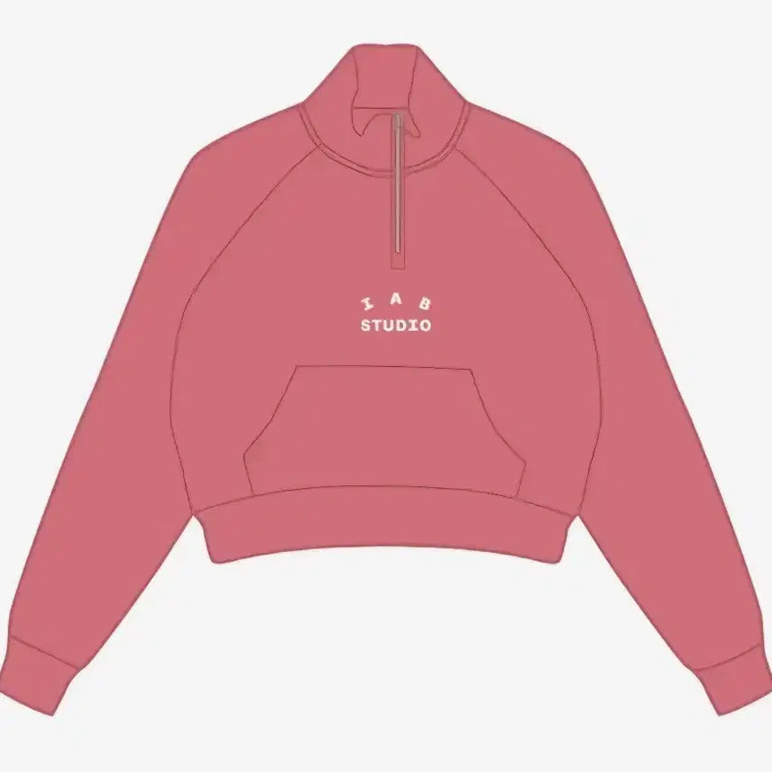 [BUNJANG] IAB Studio Crop Half Zip-Up Pink / 아이앱 스튜디오 IAB  크롭 하프 집업 핑크