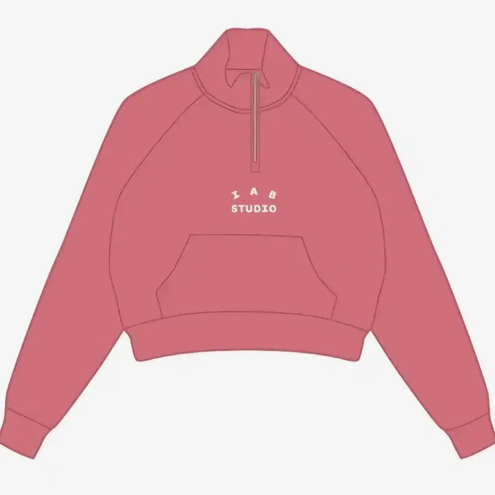 [BUNJANG] IAB Studio Crop Half Zip-Up Pink / 아이앱 스튜디오 IAB  크롭 하프 집업 핑크