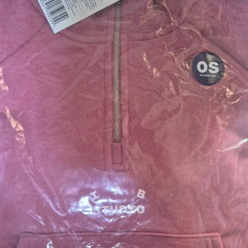 [BUNJANG] IAB Studio Crop Half Zip-Up Pink / 아이앱 스튜디오 IAB  크롭 하프 집업 핑크
