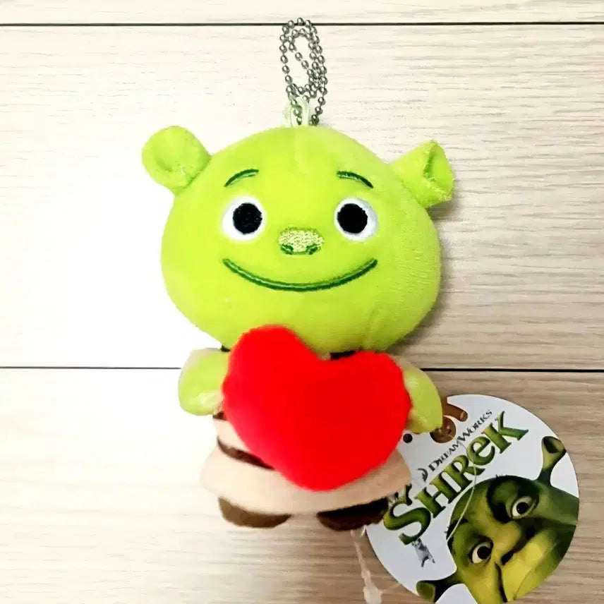 [BUNJANG] Shrek Heart Plush Keychain / 슈렉 하트 인형 키링 팝니다~