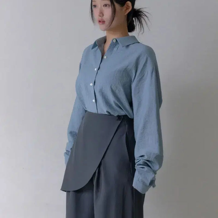 [BUNJANG] Fineue Breeze String Line Linen Oversized Shirt / [새상품 24%할인] 파인느 플랫퍼 브리즈 스트링 라인 린넨 오버핏 셔츠
