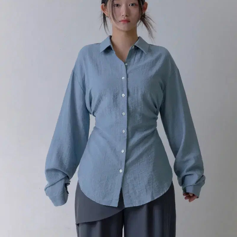 [BUNJANG] Fineue Breeze String Line Linen Oversized Shirt / [새상품 24%할인] 파인느 플랫퍼 브리즈 스트링 라인 린넨 오버핏 셔츠