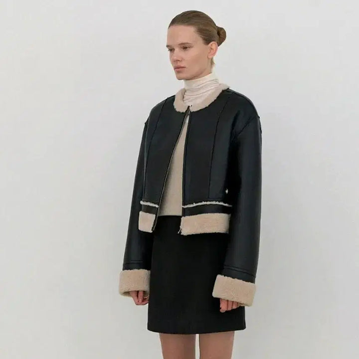 [BUNJANG] Atelier Nine Mustang Crop Jacket / 아틀리에나인 무스탕 크롭자켓