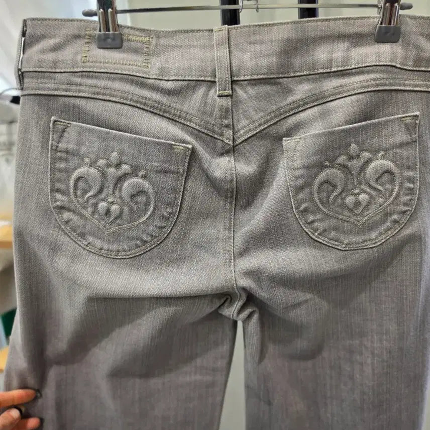 [BUNJANG] SIWY Grey Denim Wide Pants / 씨위 진 그레이 데님 와이드 팬츠