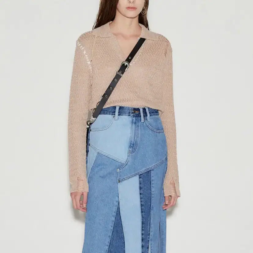 [BUNJANG] Andersson Bell Erica Linen Knit Top / 앤더슨벨 에리카 데미지 린넨 니트