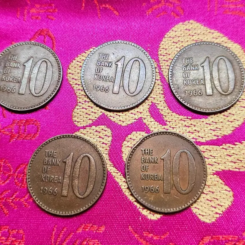 [BUNJANG] 1966 10 Won Coin Bundle (5 Coins) / 1966년 10원 동전 5개 일괄