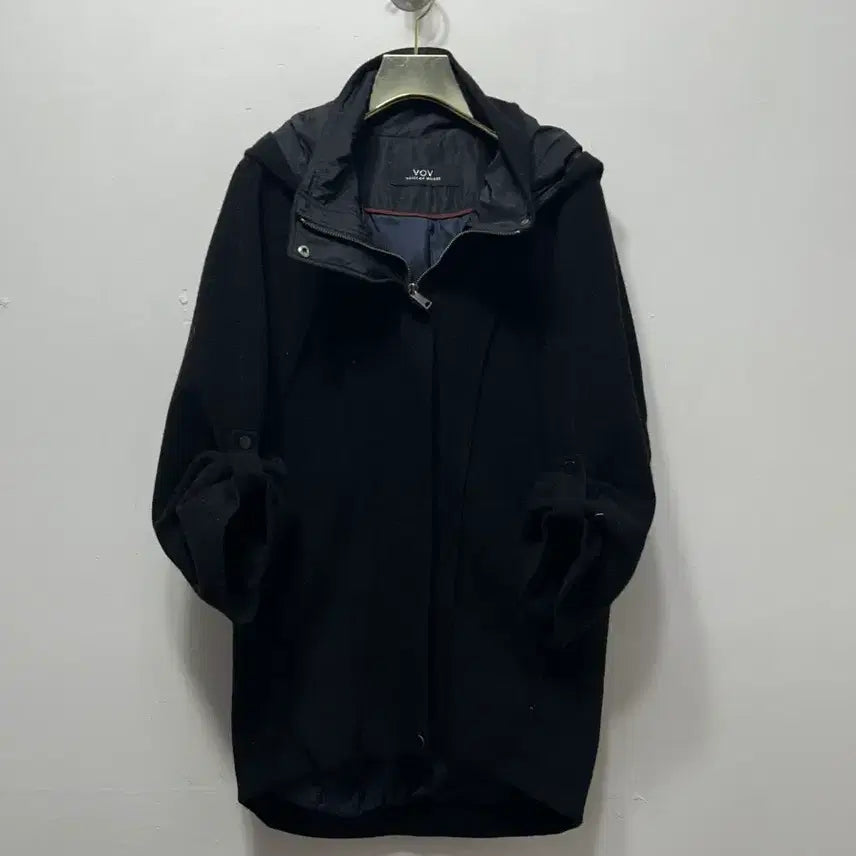 [BUNJANG] VOV Hooded Wool Coat Black Jacket M / VOV 후드 모직 코트 블랙 자켓 M