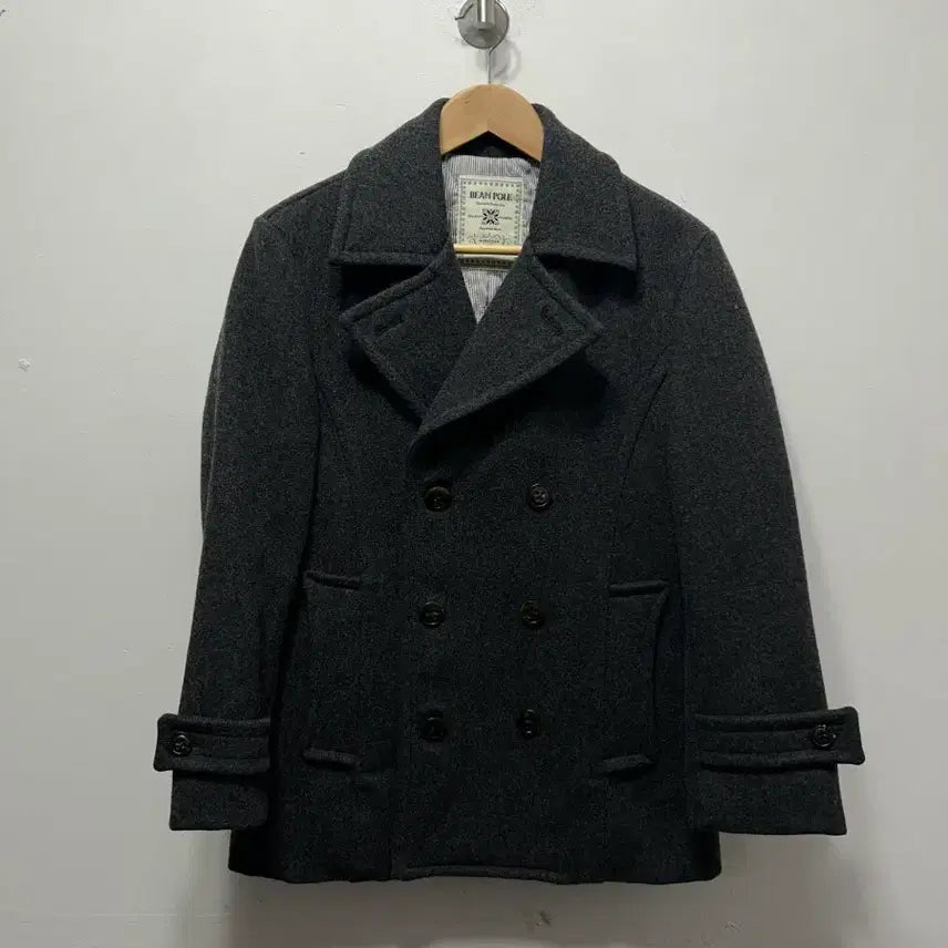 [BUNJANG] Beanpole Charcoal Double Breasted Pea Coat Jacket (Size M) / 빈폴 차콜색 더블 피코트 자켓 M 95사이즈