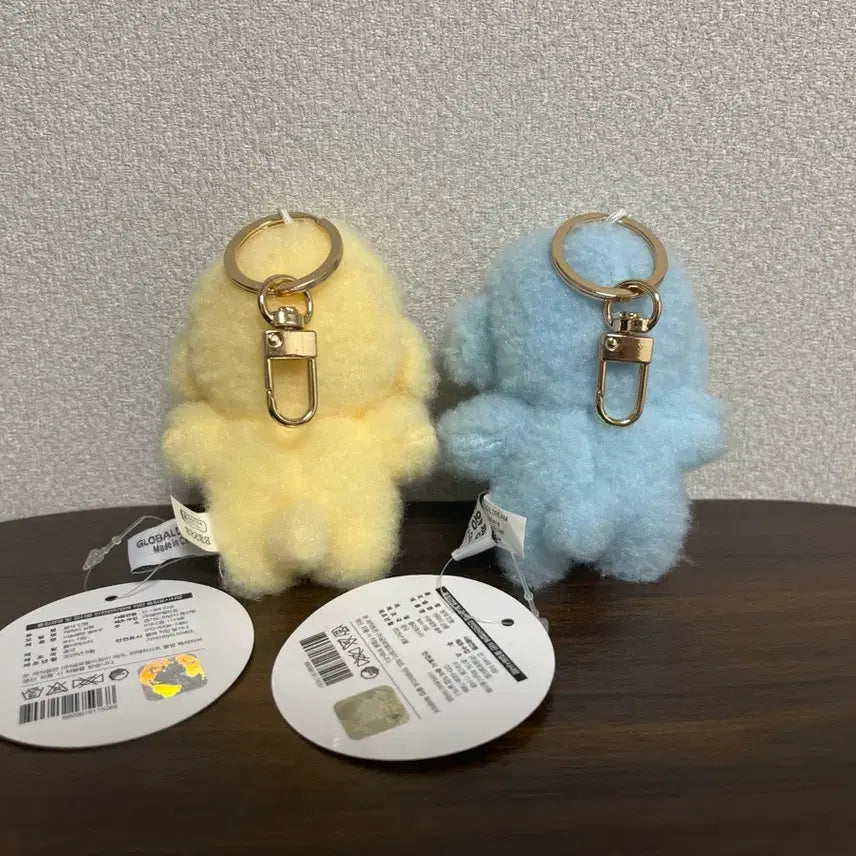 [BUNJANG] Bichon Wangjjang 2-Piece Keyring Set / Set 비숑 왕짱 키링 2종 옐로우 블루세트 8cm 강아지 인형 뽑기