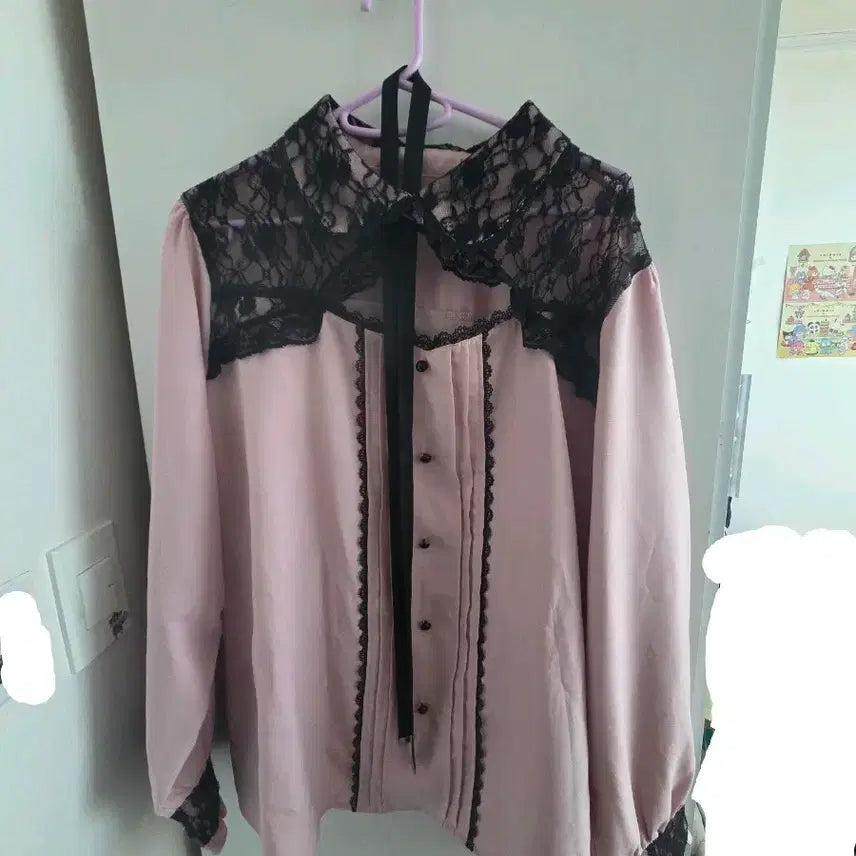 [SOLD OUT] 디어마이러브 시스루 리본 블라우스 5L 지뢰계 디마럽